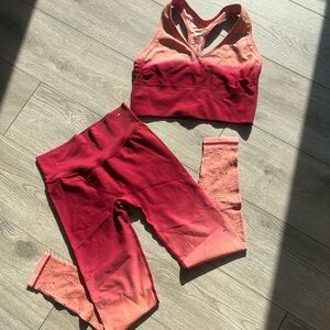 PINK Victoria's Secret Red and Peach 2Pc set